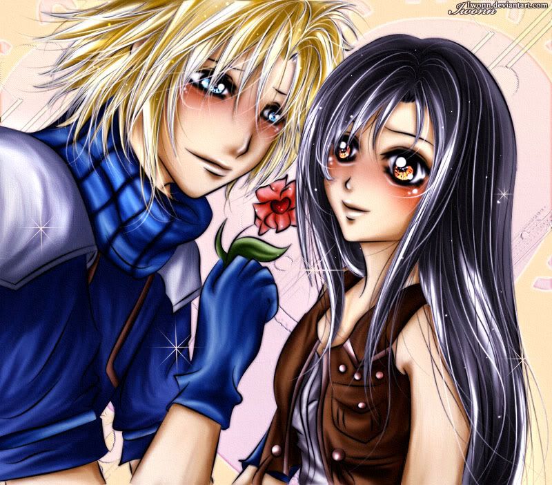 Cloud_x_Tifa__Shy_Love_by_Iwonn.jpg cloudxtifa flower for you image by angelheartsakura