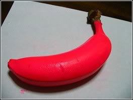 red paiting on banana