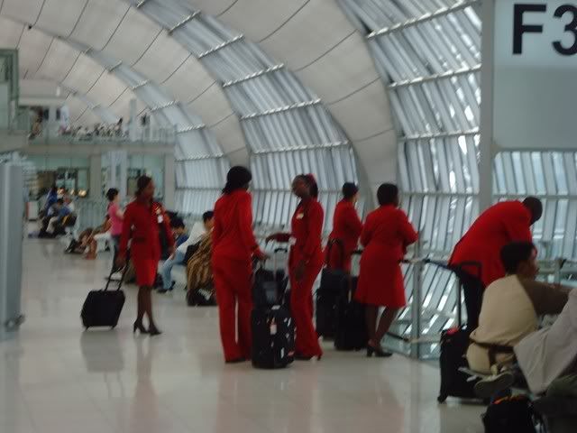 Kenya Airways crew waiting for