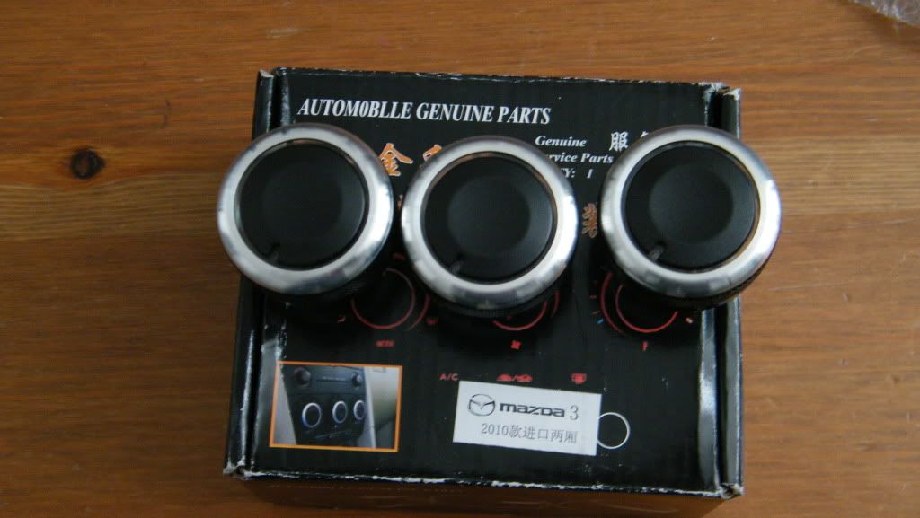 2010++ HVAC/AC KNOBS AND OEM MAZDA LEATHER SHIFT KNOB INSTALLED