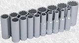 17 PCE 3/8 deep socket set on rail