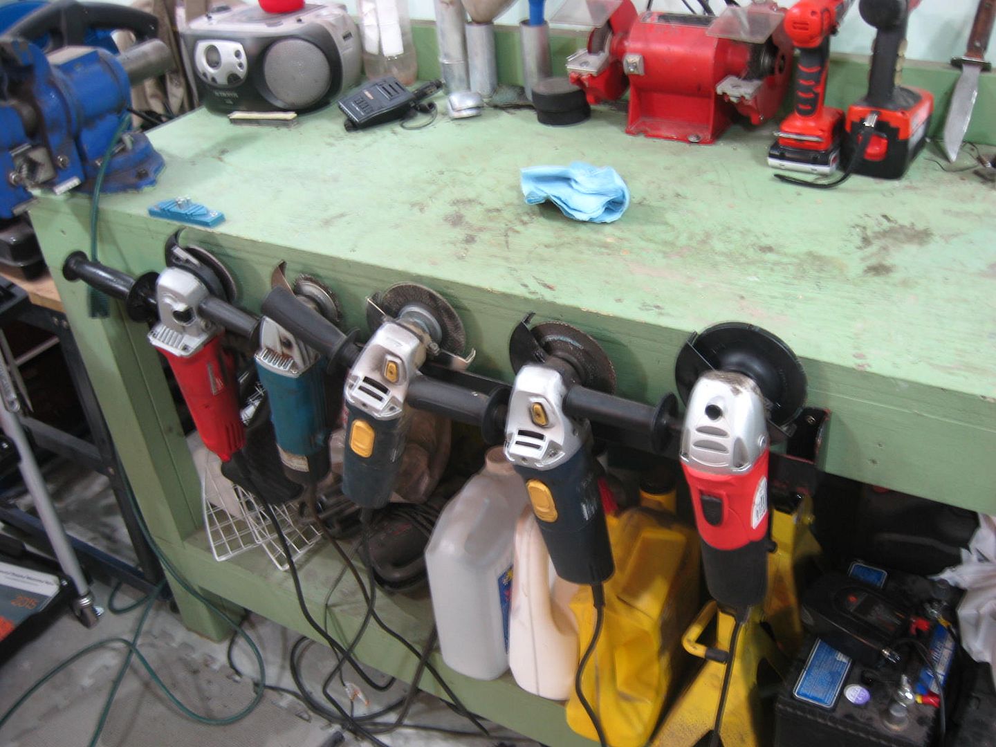 Simple angle grinder holder