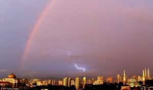 lightening through rainbow