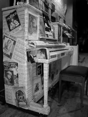 newspaper piano