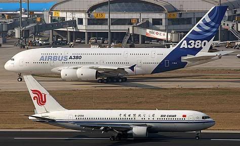 Comparação do Airbus A380 com o Boeing B767