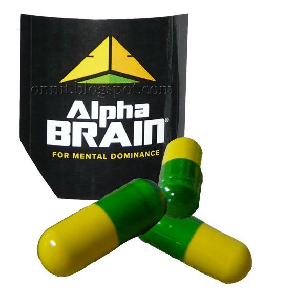 Alpha Brain Onnit Labs, Images created from Alpha Brain Pills and the 30 capsule bottle.