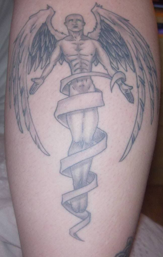 Angel Calf Tattoo