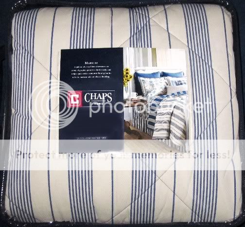 Chaps Ralph Lauren Marbury King Comforter Shams Bedskirt Set Denim Blue Stripes