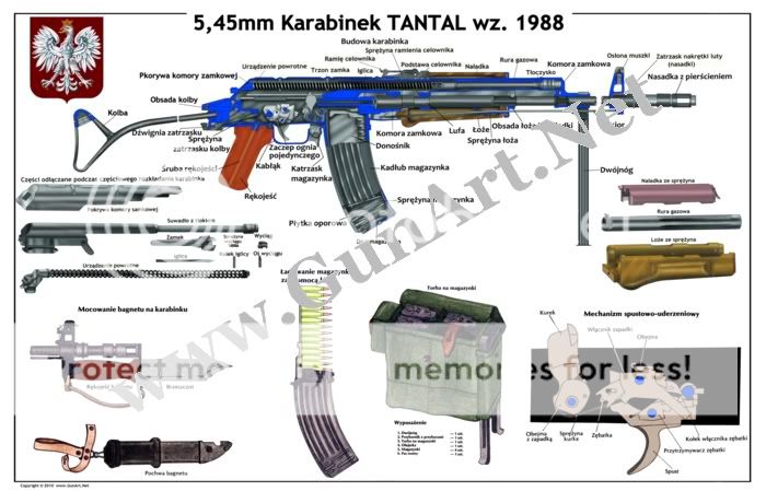 COLOR POSTER fo the Poland Polish TANTAL 5.45mm Rifle  